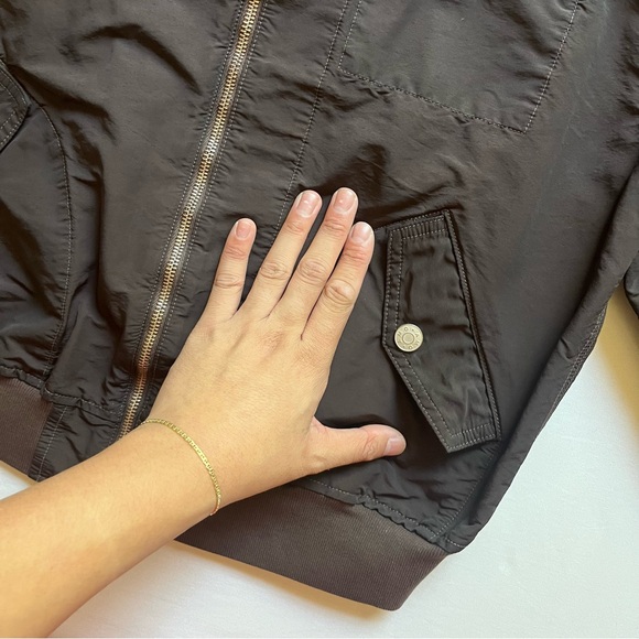 AMO brown long sleeve zip up bomber jacket - Picture 3 of 5